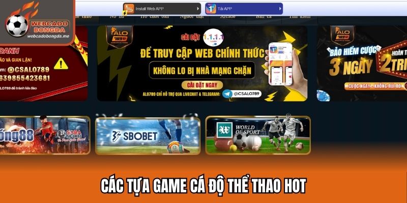 Các tựa game cá độ thể thao HOT